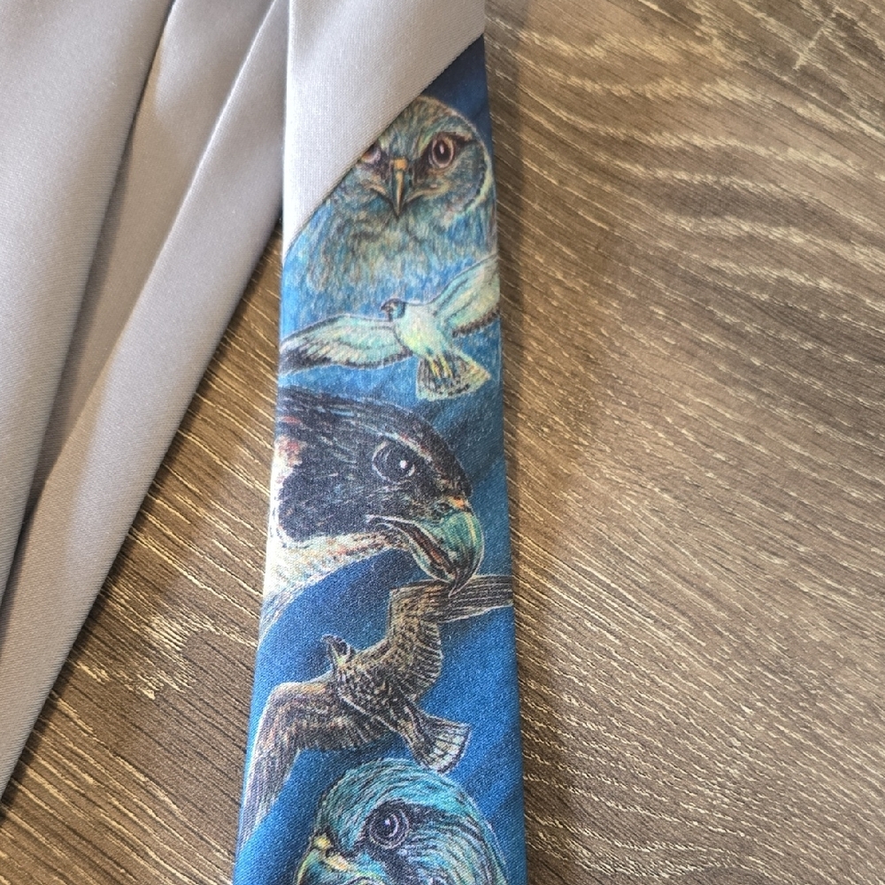 Vintage 1988 Ralph Marlin "Birds Of Prey" Tie - Picture 7 of 7